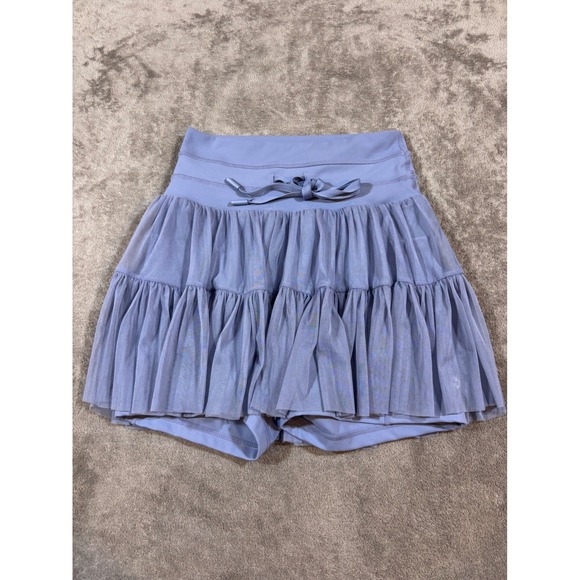 POPFLEX Pants - POPFLEX Pirouette Skort Lavender Purple Mesh Tiered Active Skirt XS